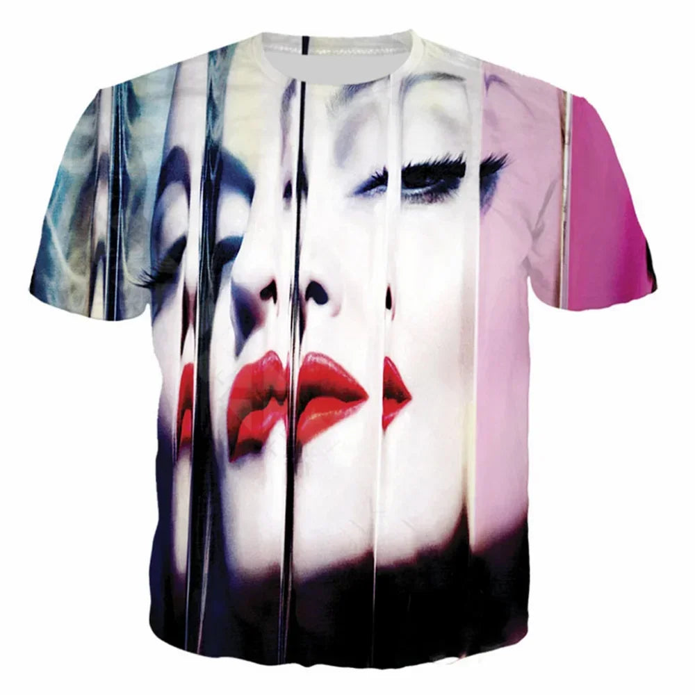 Y2K Singer Madonna Graphic T Shirts Summer Women Men Clothing Fashion Casual Tops Tees Harajuku Streetwear Oversized T-shirt