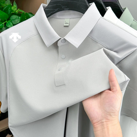 men's new summer brand short sleeves seamless polo shirt lapel printing high quality patchwork t-shirt leisure sports men's wear