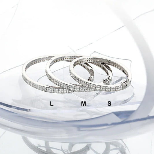 Véritable bracelet jonc en moissanite GRA certifié, couleur D, 2 mm, 0,03 ct, pour femme, en argent S925, avec diamants.