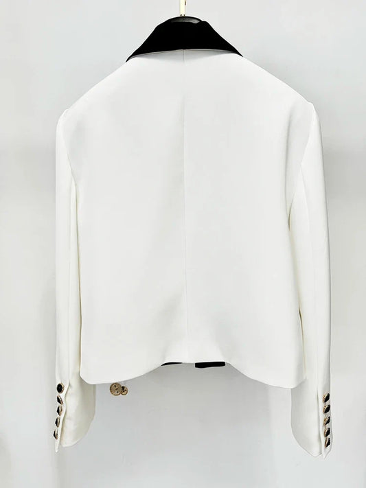 HIGH STREET Newest Fashion 2026 Designer Jacket Women's Shawl Collar Color Block Blazer