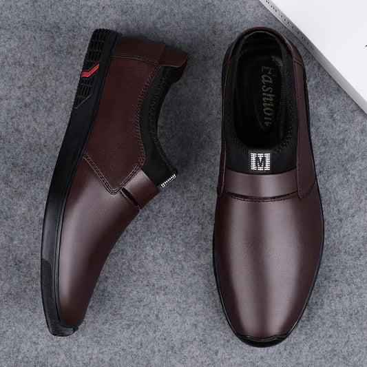 Upscale Genuine Leather Men Loafers Brown Black Cow Leather Penny Loafers Adult Office Career Mens Shoes Sneakers Driving Shoes