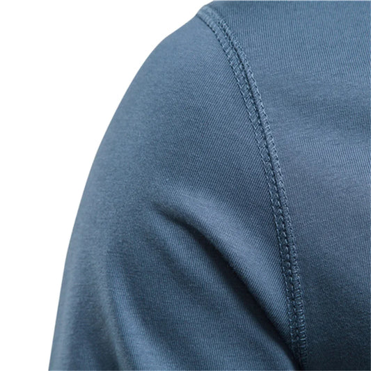 Men's Long Sleeve Button Down T-Shirts Autumn Henley Collar Casual High Quality 100% Cotton Crew Neck Mens T Shirts