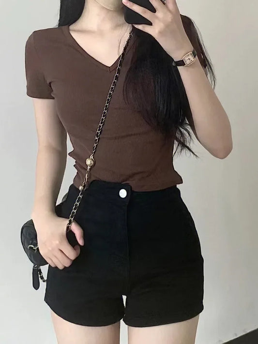 2024 New Running Shorts High Waist Denim Shorts Women Summer Korean Fashion Loose Jeans Sexy Wide-leg Pants Stylish Denim Short