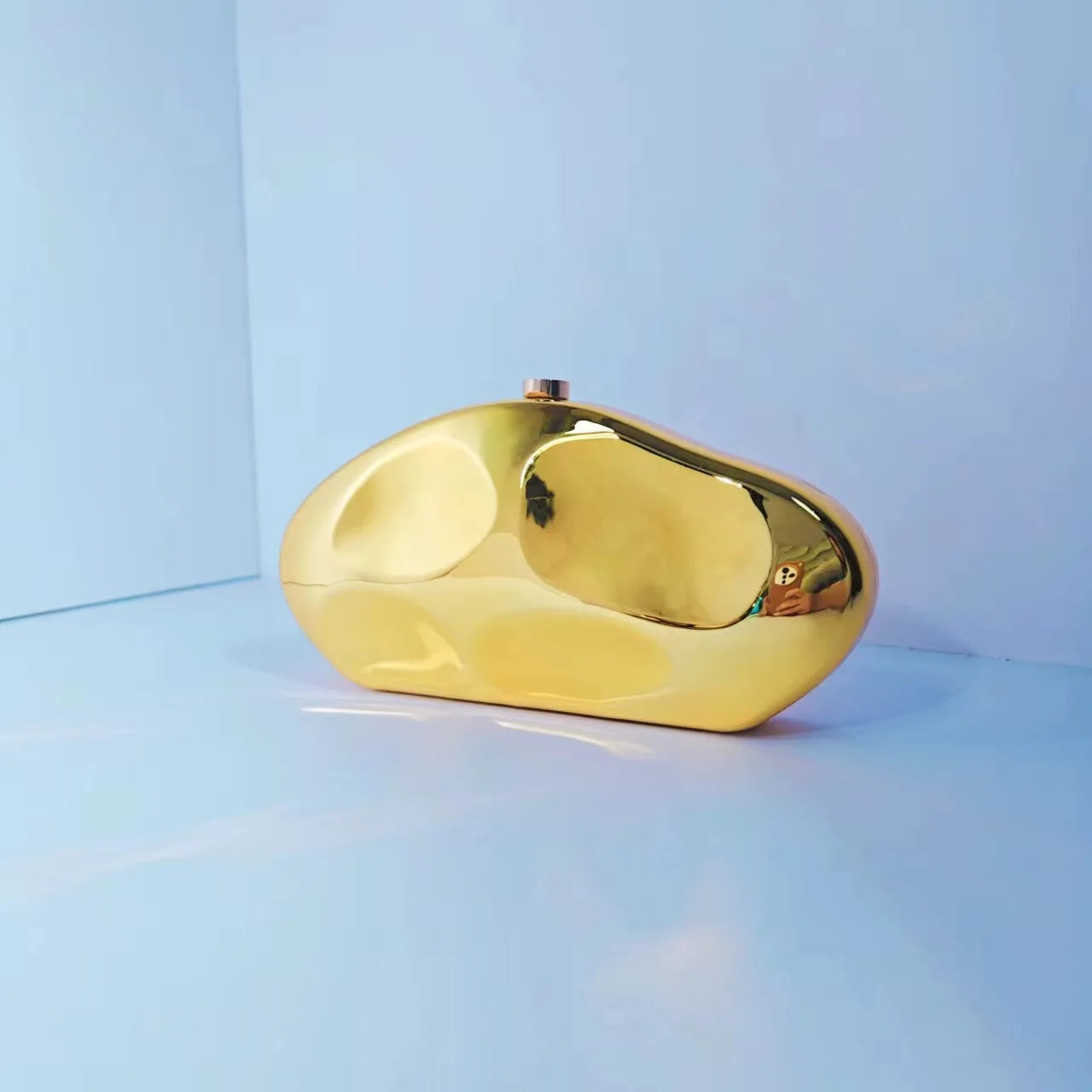 Lemon Color Women Acrylic Shell Clutch Bag Designer Chain Shoulder Rock Handbag Cute Prom Evening Gold Purse for Wedding Party