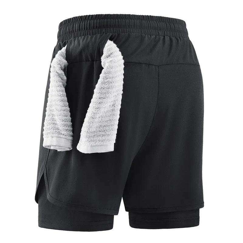 Men Running Shorts Gym Sports 2 in 1 Camo Quick Dry Workout Training Gym Fitness Jogging Short Sweatpants Summer Men Sportswear