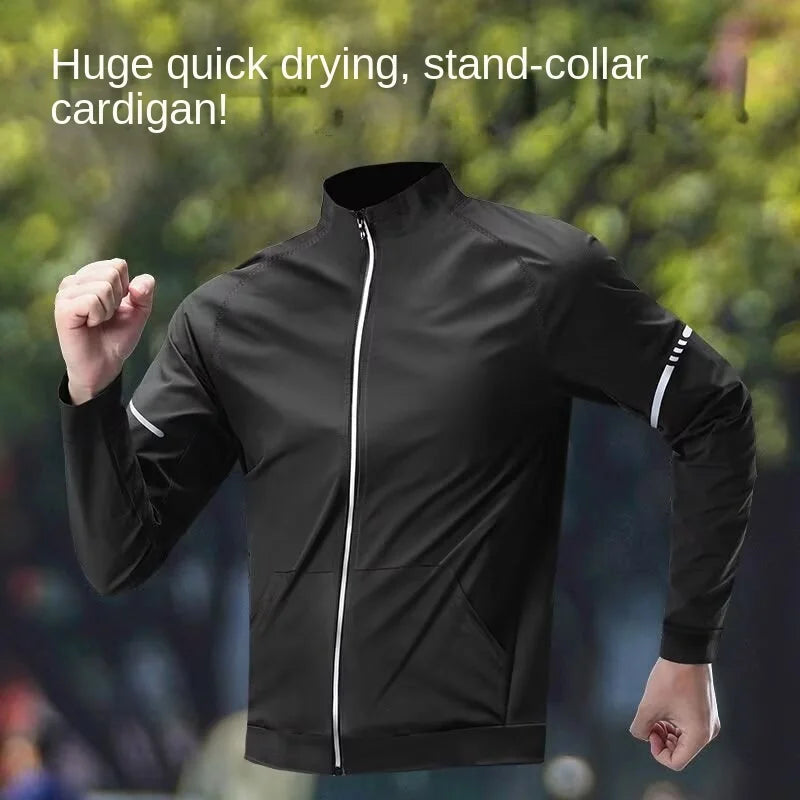 Running jacket men's autumn outdoor training jacket autumn and winter new fashion versatile zipper thin sports top outdoor marat