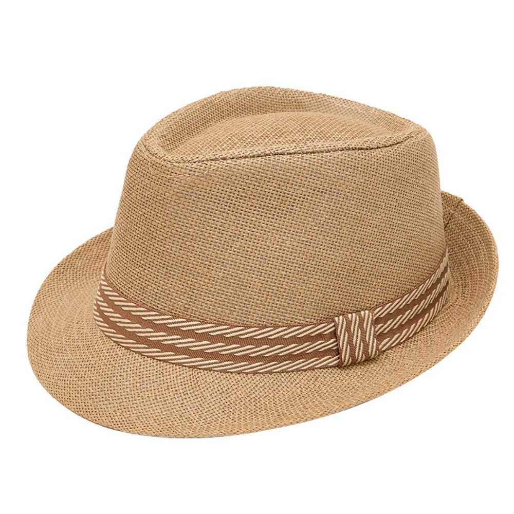 Lightweight Linen Belfry Trilby Hat Sun Protection Versatile Panama Trilby Hat Short Brim Breathable Fedora Sun Hat Travel