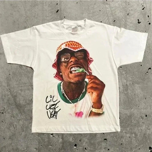 Retro Trend Portrait Print Short Sleeve T-Shirt Y2k Gothic Harajuku Men's T-Shirt Hip Hop Couple Casual Loose T Shirt Summer Top