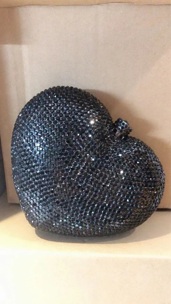 Heart Shaped Crystal Evening Clutch Bag Women Luxury Designer Rhinestones Purses And handbag Wedding Party Stones Day Clutches