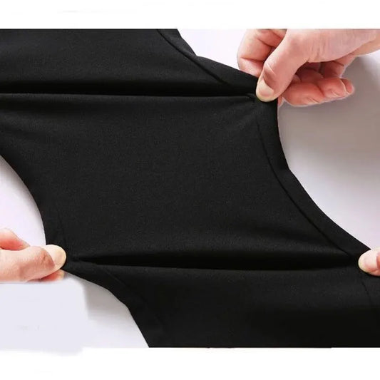 Men's Elastic Straight Pants Business Casual Long Suit Pants Male Formal Trousers Solid Colors Black BLue