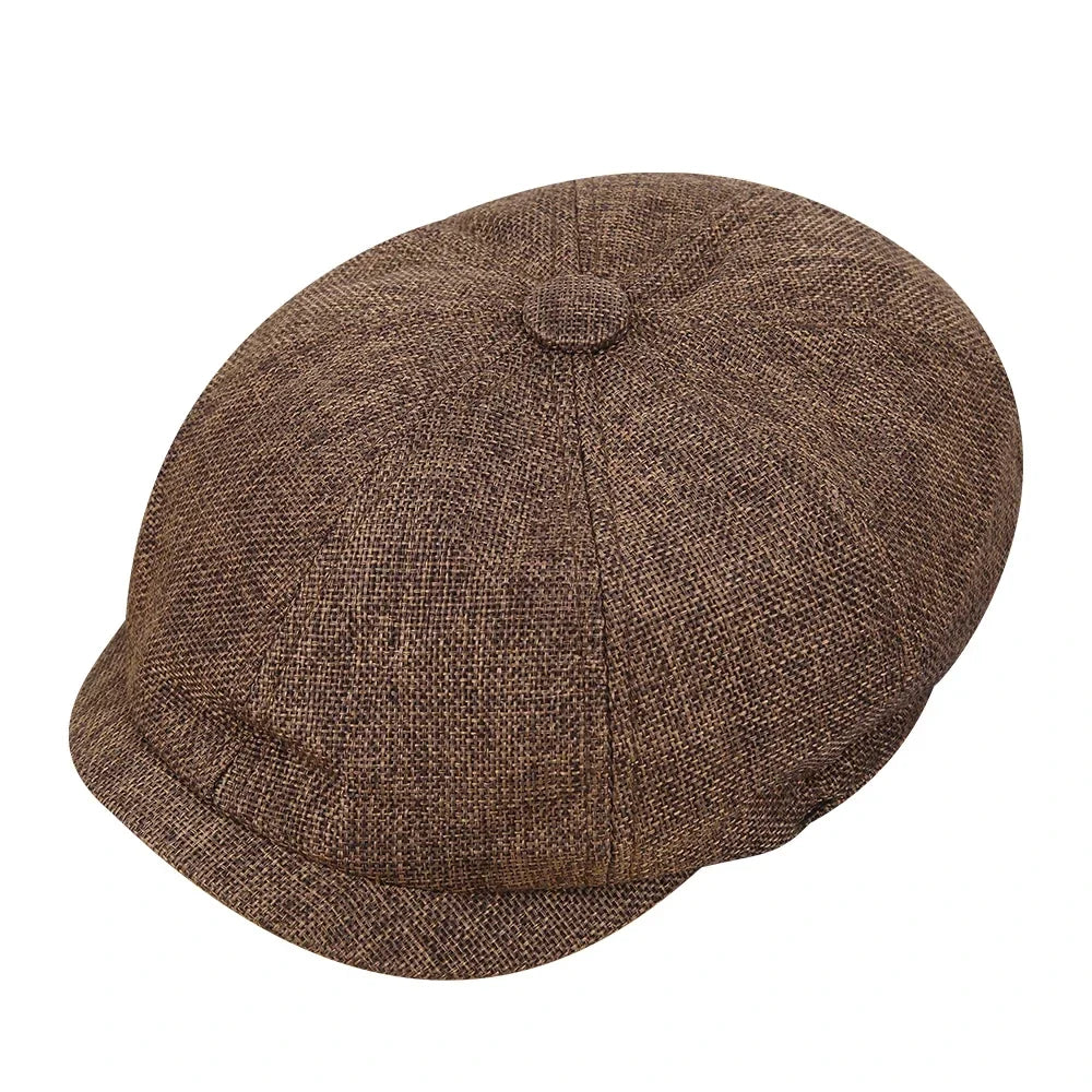 Men Retro Beret British Hats Wool Blend Vintage Herringbone Tweed Men Casual Fashion Hat Flat Keep Warm Caps Gifts
