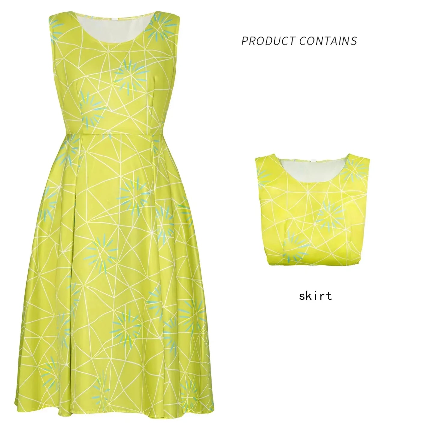 Movie Inside Out Joy Inspired Skater Dress Joy dress Joy Outfit Birthday Costume Inside Out Disgust Inspired Skater Dress Up