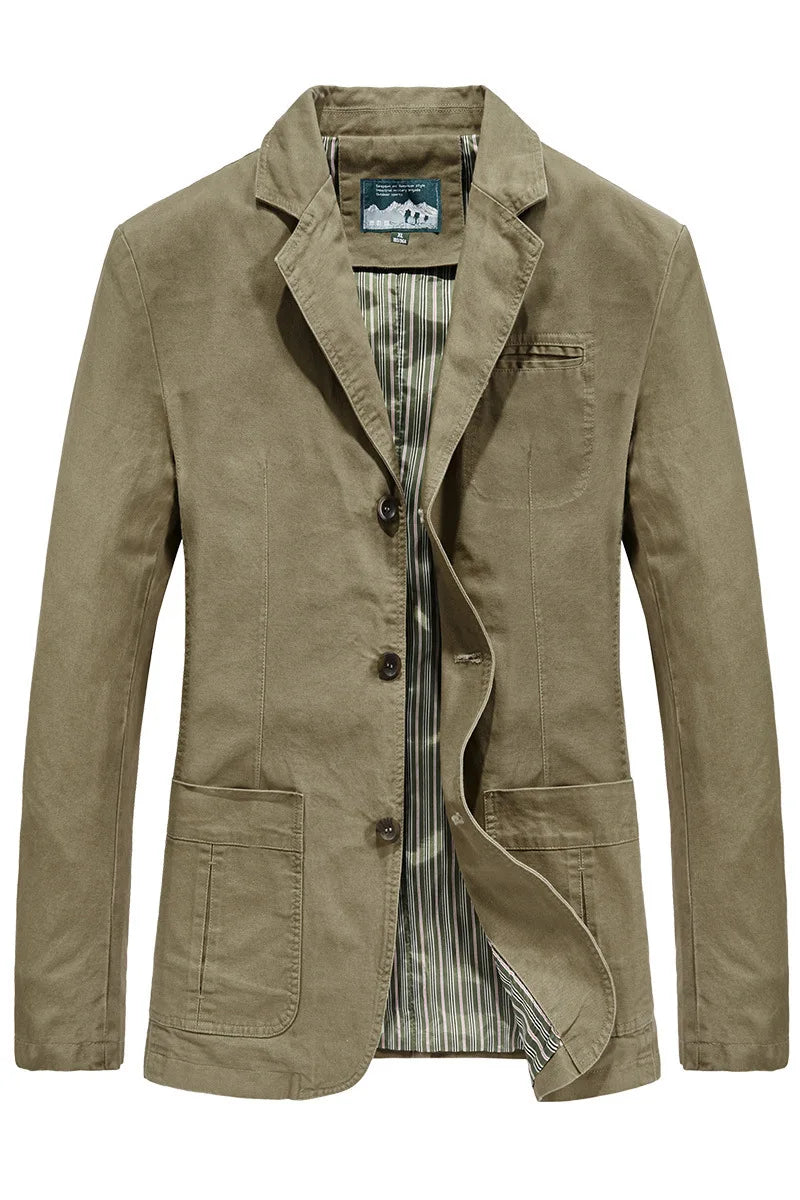New Cotton Outdoor Comfortable Business Jacket for Men's Spring and Autumn Casual Fashion Suit for Men Blazers Jacket for Man