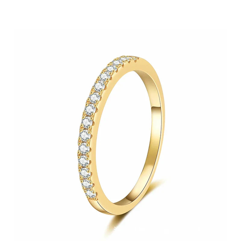 Full D Color Moissanite Wedding Band Ring 925 Sterling Silver Eternity Band Engagement Bride Bands Party Rings For Women