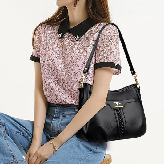 Genuine High Quality Soft Leather Women's Handbag Trend Designer Female Crossbody Bag Casual Shoulder Messenger Handbags 2024