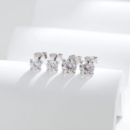 D Color 1CT Moissanite Stud Earrings 925 Sterling Silver Wedding Engagement Lab Created Diamond Jewelry For Women Gift