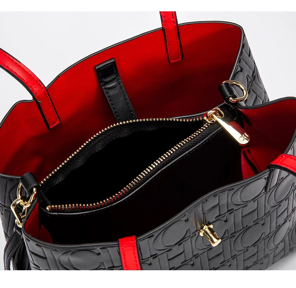 Women's Large Capacity Embossed Shoulder Bag Solid Color with Simple Texture Minimalist Design 2026 Trendy Fashion Commute