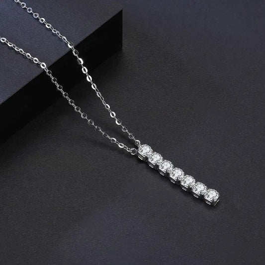925 Sterling Silver Brilliant Cubic Zirconia Neck Chain 3*3mm Tassels Tennis Necklaces for Women Jewelry Gifts SN346