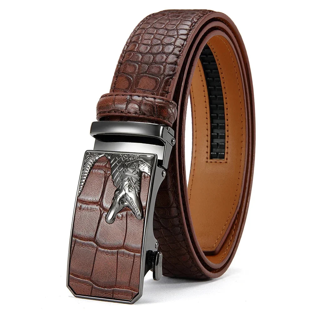 Men's PU Leather Belt Fashion Automatic Buckle Belt for Popular Business High Quality Male Belt Multi Color