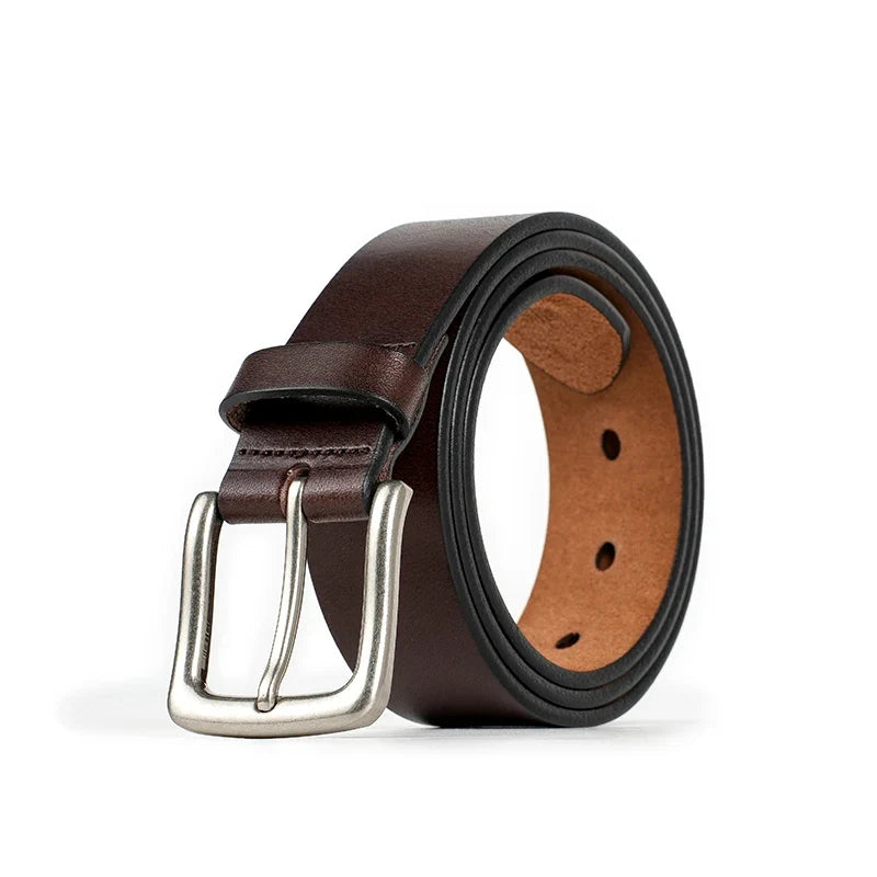 Belts Women Genuine Cow Leather Solid Color Silver Buckle Retro Style Ladies Accessories Waistband Handmade 91083