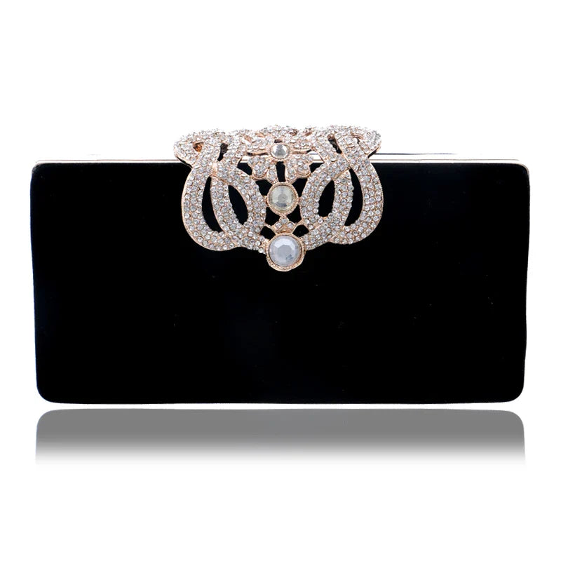 Fashion Women Bags Velvet Day Clutch Crown Diamonds Evening Bags Luxury 2023 Lady Handbags Party Wedding Female Purse