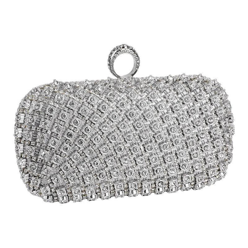 Small Rhinestone Square Purse Trend Luxury Designer Chain Shoulder Bag Women's Handbags Wallets Evening Bag For Wedding 