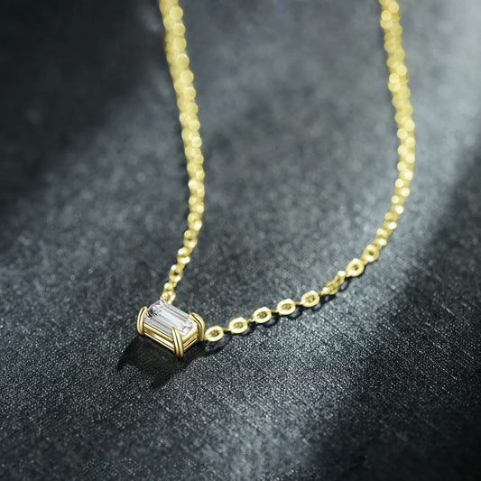 Genuine 925 Sterling Silver Fashion Charm AAA Zirconia Pendant Necklace For Women Silver Female Necklaces Fine Jewelry