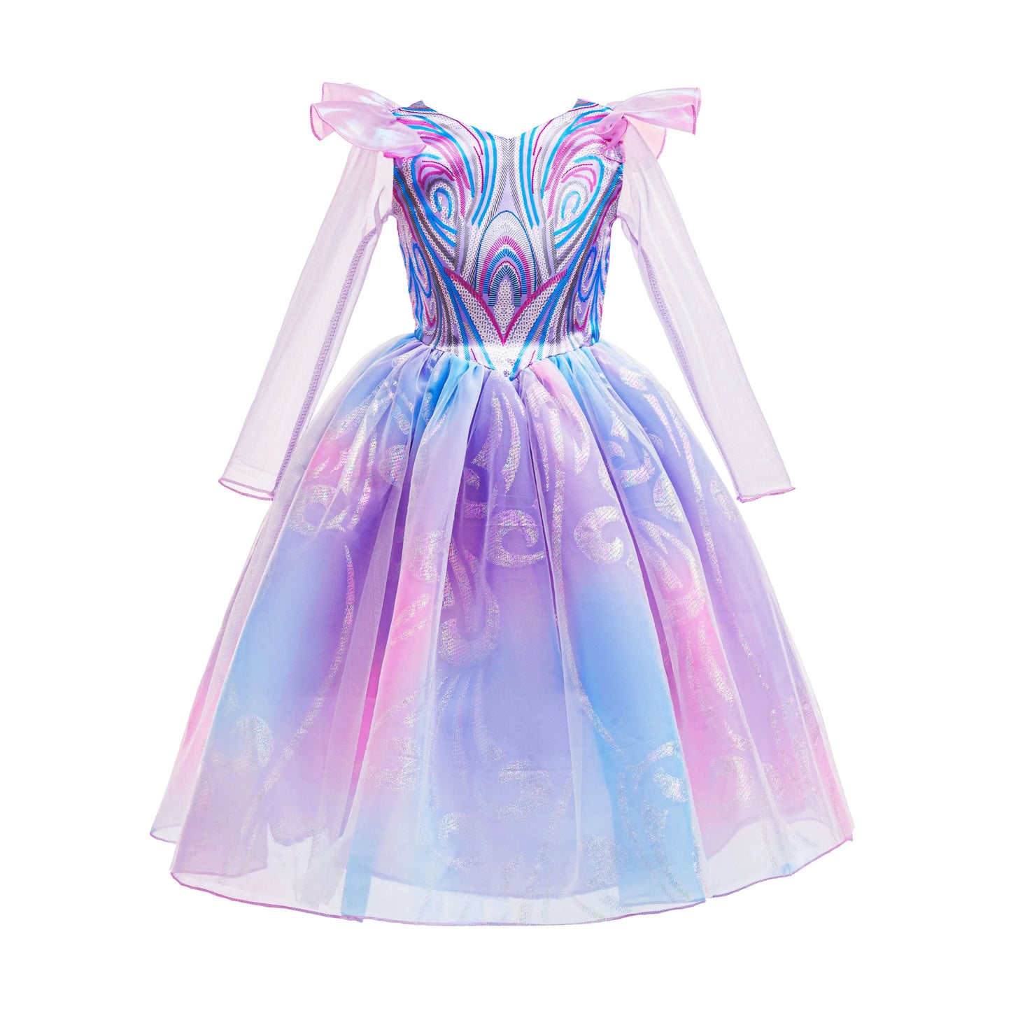 Wicked Cute Pink Dress for Girls 2-12 Yrs Halloween Wizard Glinda Costume for Good Movie Role Playing Outfit Carnival Apparel
