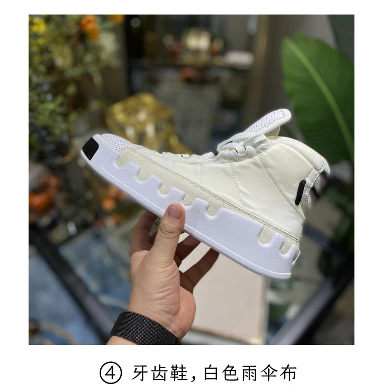 American European Fashion Casual Shoes Men High-top Sneaker Boots Cowhide Comfortable Leather Ankle Boots Lace-up Flat Trainers