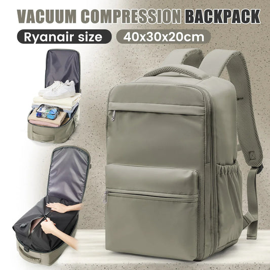 Travel Backpack Vacuum Compression Backpack with Pump, Wizzair Cabin Bag 15.6" Laptop Travel Bag,Storage Bag