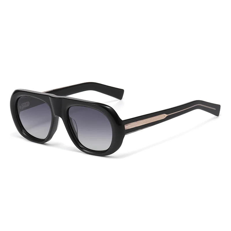 Vintage Pilot Rectangular Frame Men Sunglasses Fashion Polarized Shades UV400 Women Trending Punk Sun Glasses INS Eyeglasses