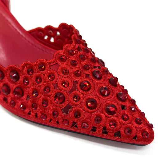 High Quality African Wedding Shoes Summer Sandals for Wedding 2025 Sexy Pumps Rhinestone Fashion Women Wedding Shoes