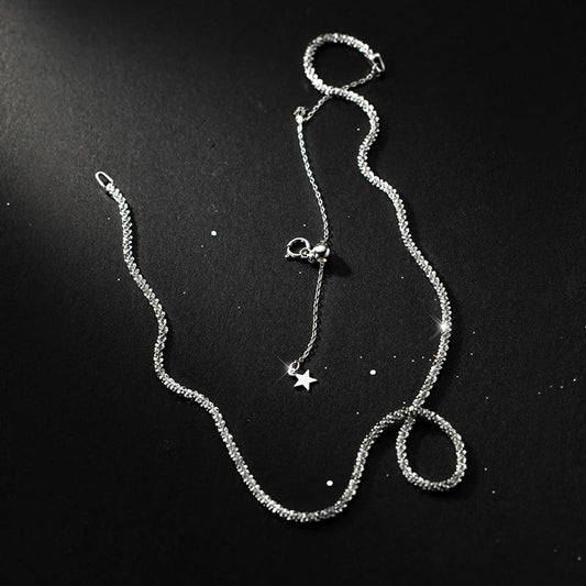 Dazzling Simple Adjustable Necklace for Women Girls 925 Sterling Silver Luxury Brand Jewelry 2024 New Mode Accessories