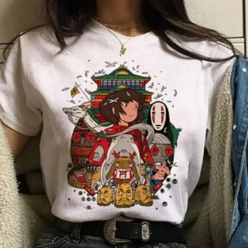 Summer Comfortable Casual Short Sleeve T-Shirt Japanese Anime Harajuku Cute Clothing T-Shirt Women's Clothing Fashion Top Y2k