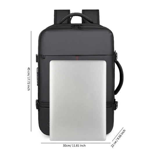 Men's Backpack with Expandable Vacuum Compression, Large Capacity, Dry and Wet Separation, Multifunctional Business Backpack for Short Business Trips
