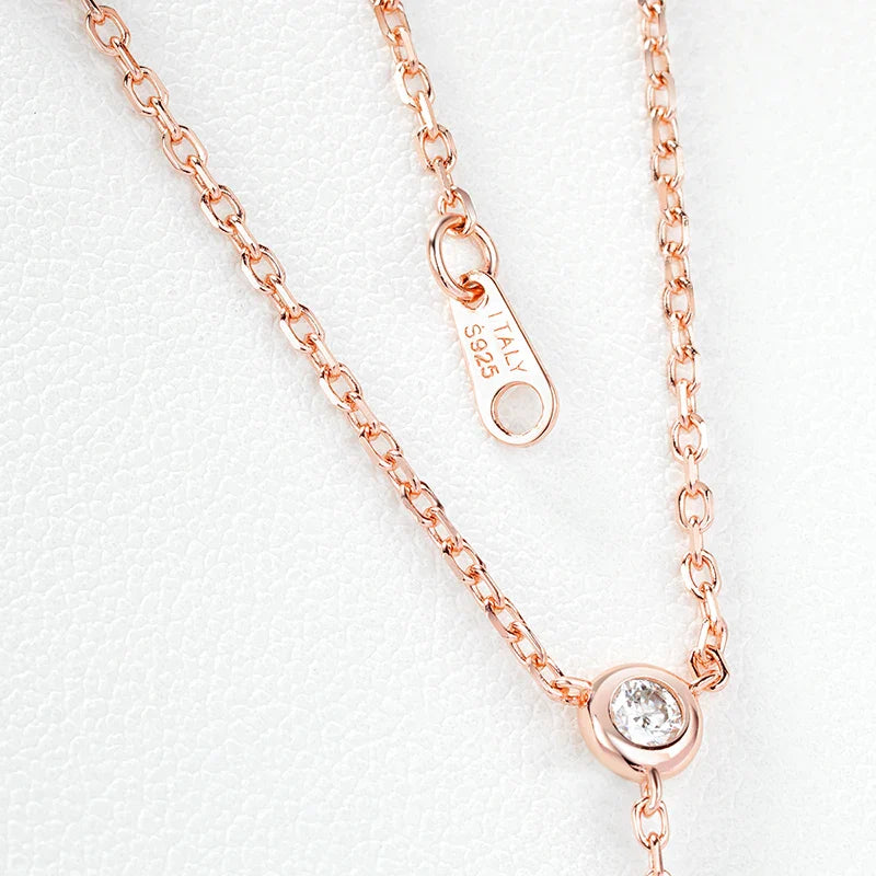 3MM Bubble Classic Moissanite Necklace Pendant for Women 18k Plated Female Necklace Pure S925 Silver Jewelry Wholesale