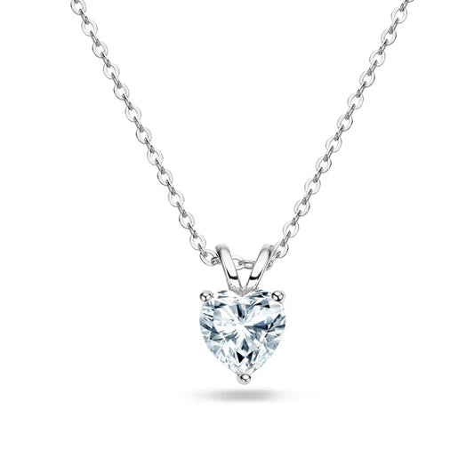 1ct Certified Heart Cut Moissanite Necklace for Women Classic 100% S925 Sterling Silver Pendant Jewelry Wholesale GRA