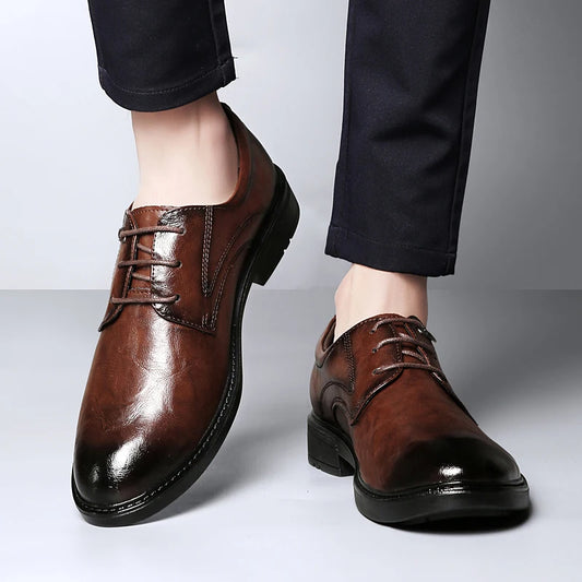 Men's Casual Shoes Genuine Leather Lace-Up Oxford Shoes For Men Fashion Sneakers Luxury Brand Male Derby Shoes Business Footwear