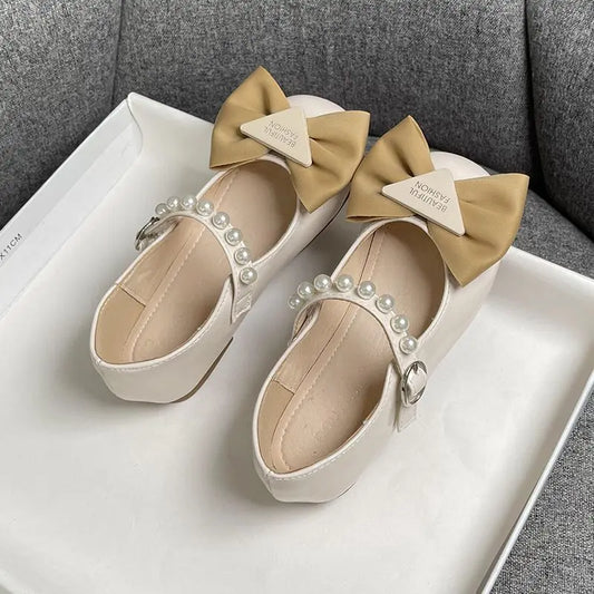 Girls Summer Fashion Princess Shoes Children Pearl Bow Tie Party Shoes Buckle Strap Velcro Sandals Mary Jane Breathable Sandals