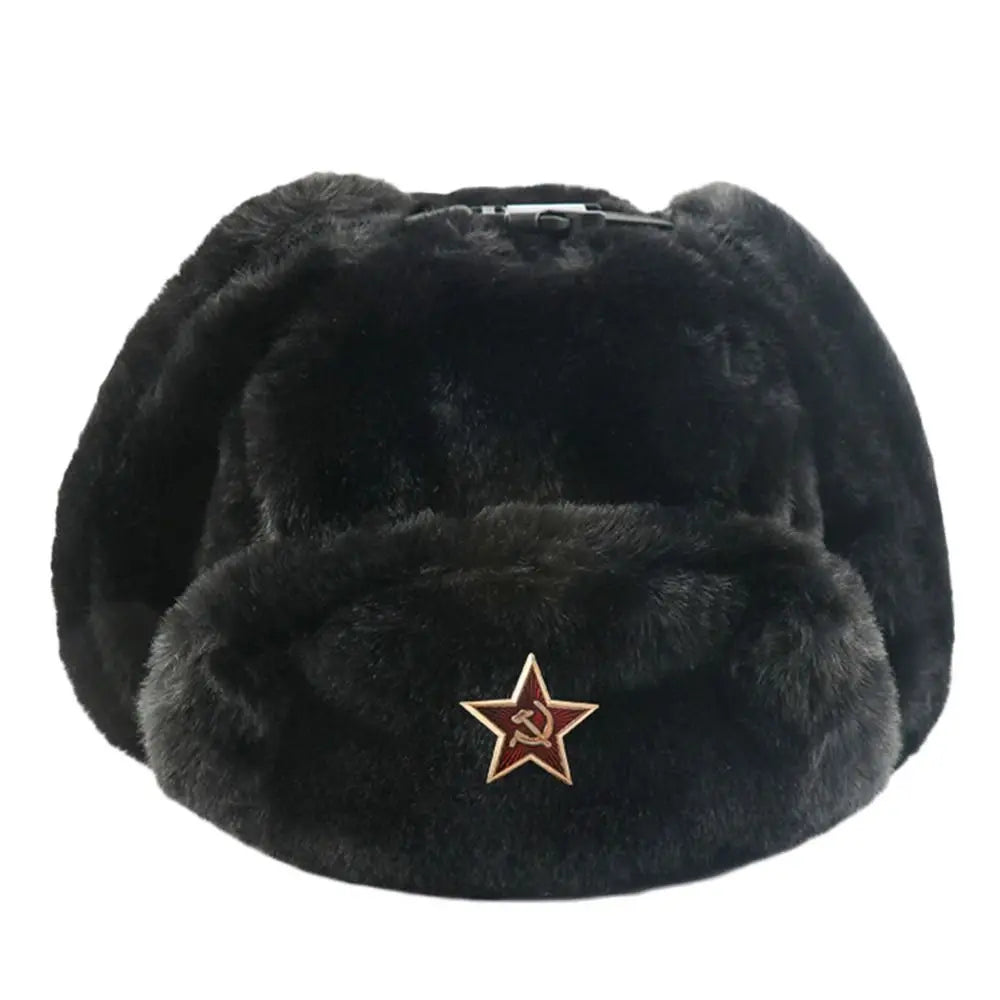 Outdoors Thick Bomber Hat Plush Warm Russian Ushanka Windproof Snow Caps for Women Men
