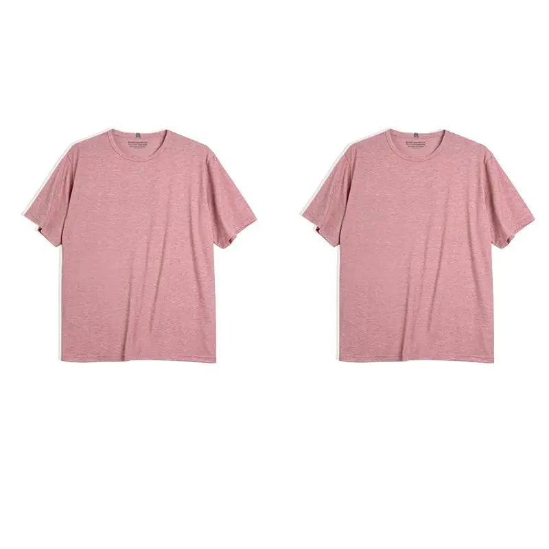 Casual Breathable Blended Short Sleeve T-shirt for Men's Summer Crew Neck Lightweight Basic Tees Versatile Loose Fit Tops