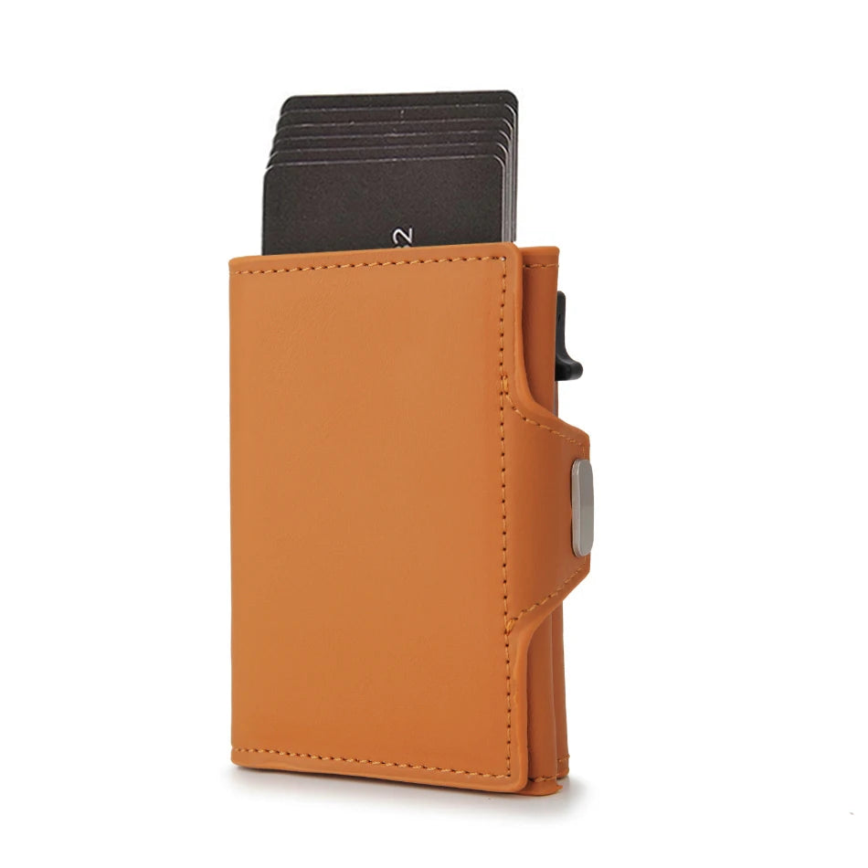 Portefeuille de luxe pour cartes de crédit RFID, en cuir microfibre, pop-up, pour hommes, sac à monnaie, porte-monnaie pour hommes