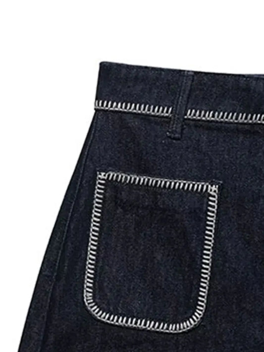 2025 Summer Vintage Chic Denim Women Shorts Solid Pockets Zipper Short Pants New Fashion Elegant Female Shorts