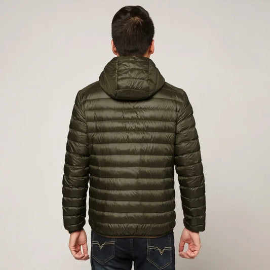 Men's All-Season Ultra Lightweight Packable Down Jacket Water and Wind-Resistant Breathable Coat Big Size Men Hoodies Jackets