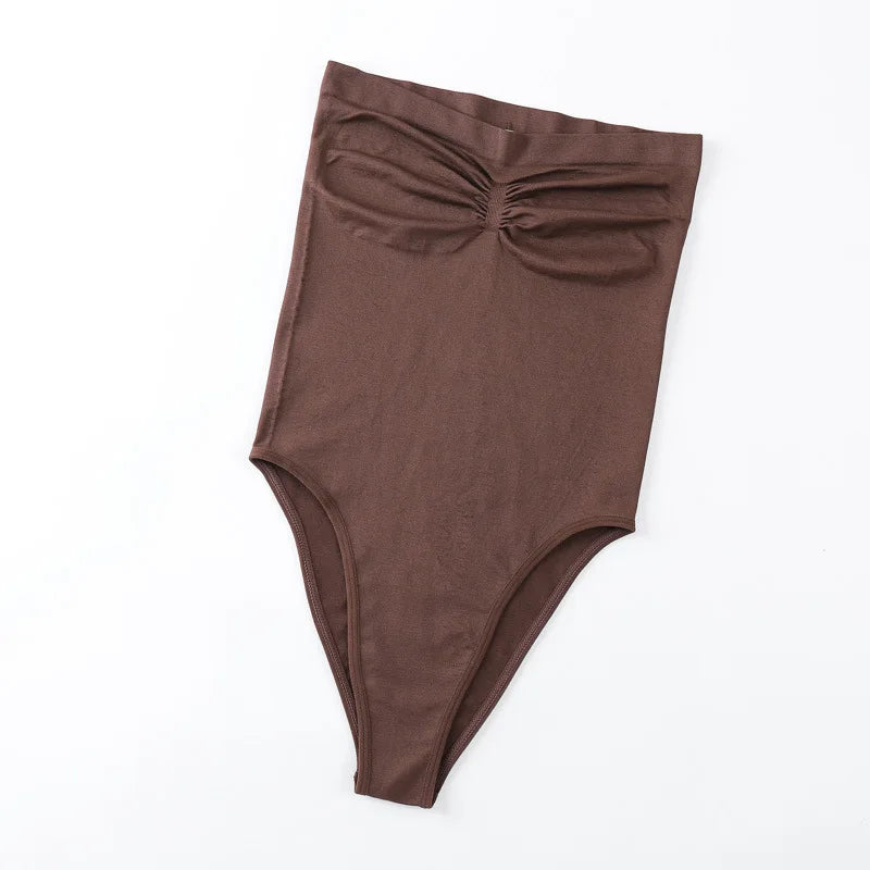Women's Seamless Bandeau Bodysuit With Ruched Bust Detail