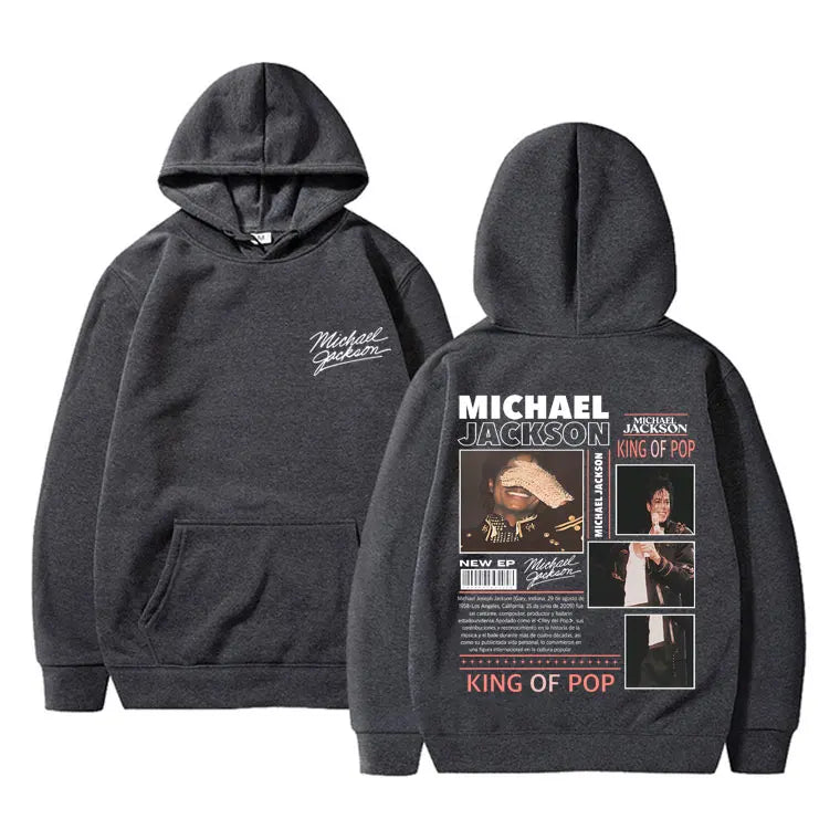Michael Jackson King of Pop Graphic Hoodie Men Women Vintage Gothic Rock Sweatshirt Male Hip Hop Punk Oversized Pullover Hoodies