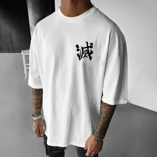 Demon Slayer Men's T-shirt Inosuke Hashibira Japan Anime Summer Boy Spring and Autumn Children's Short Sleeves Parent-Child Wear