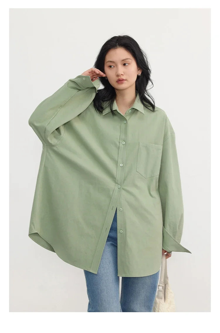 Korean Women's Long-sleeved Shirt Loose Woman Tops Fashion Woman Blouse Office Lady Coat 2025 Spring Autumn Clothing