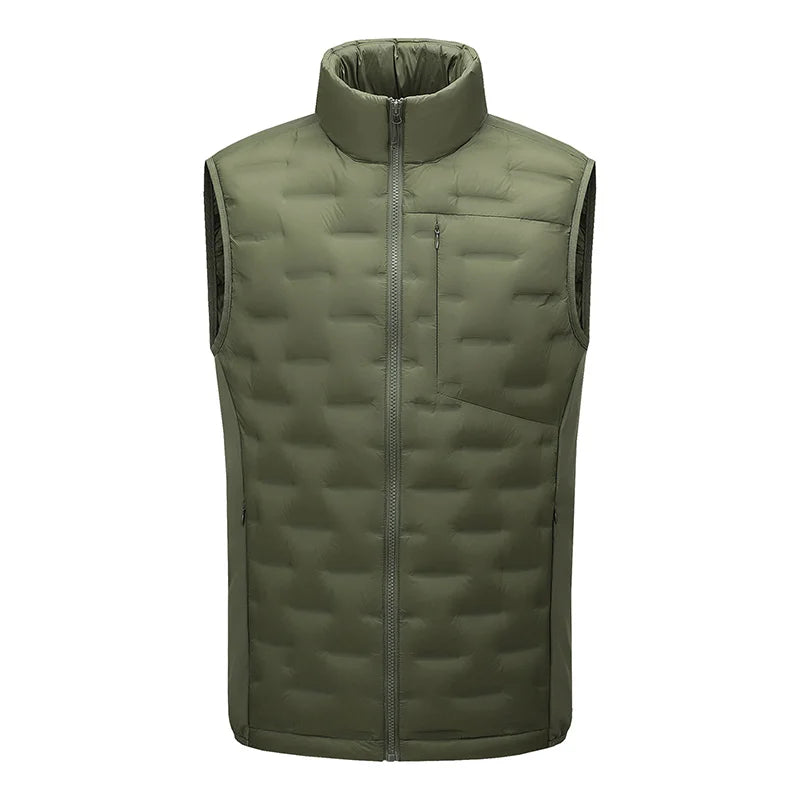 Winter Man White Duck Down Vest Men Waterproof Windproof Casual Sleeveless Vests Man Multi Pocket Warm Ultralight Waistcoat Coat