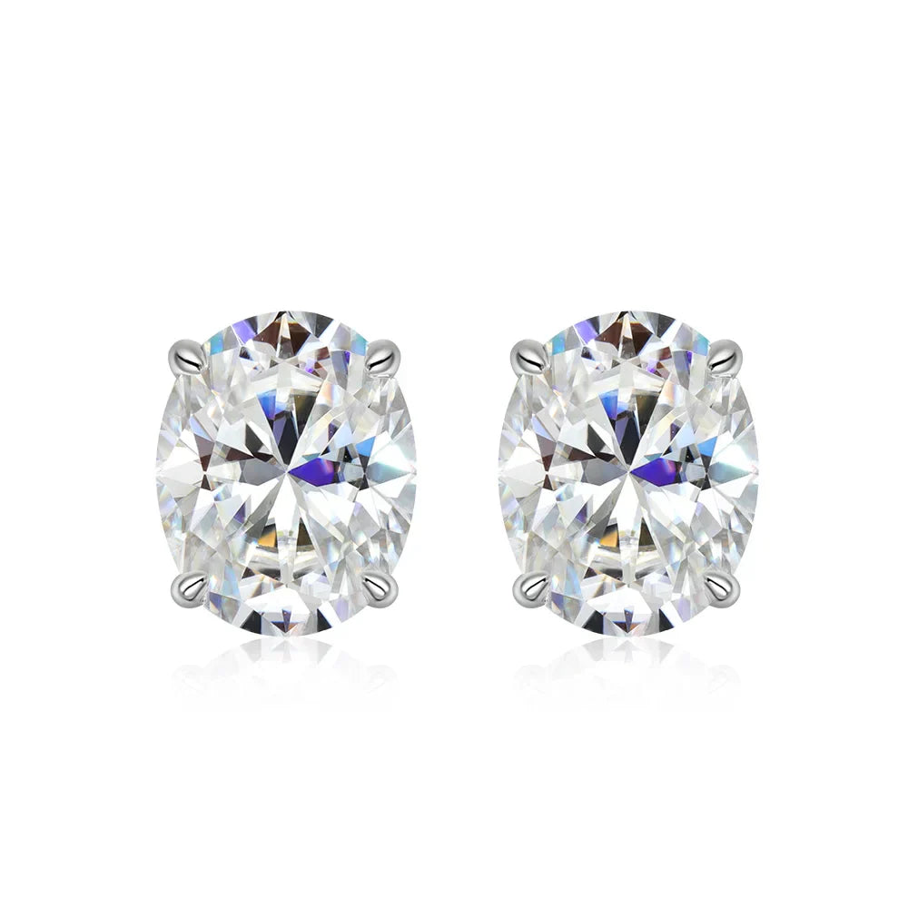 1ct-4ct Real Moissanite Earrings S925 Sterling Silver Earrings For Women Wedding Engagement Party Jewelry